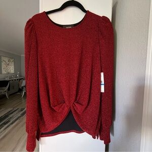 Sparkling Red Sweater Top